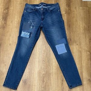 Old Navy Dark Blue Patchwork Skinny Jeans